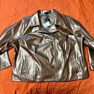 Liz & Me Shiny Copper Women's Leather Jacket